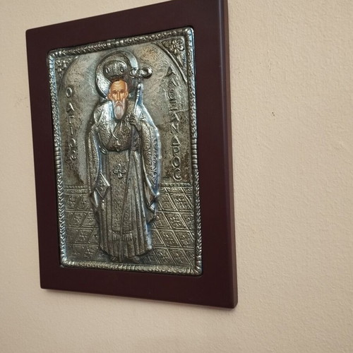 Orthodox silver icon of Saint Alexandros like new