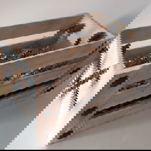 Ξύλινο διακοσμητικό καφάσι μεταχειρισμένο με χερούλια σχοινί