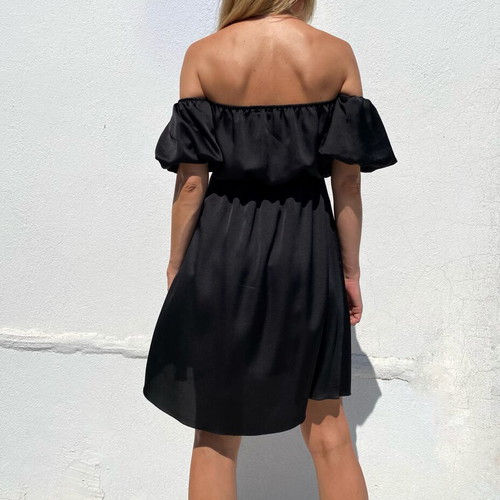 Satin dress black size S like new