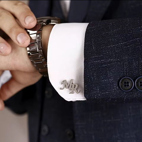 Initials for cufflinks new, gold or silver