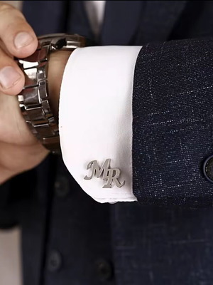 Initials for cufflinks new, gold or silver
