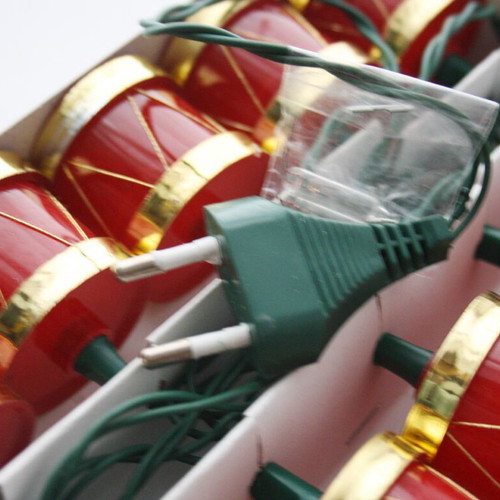 Christmas drums with lights, pack of 10, decade 1991