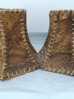 Кожени абажури винтидж, употребявани, комплект от 2