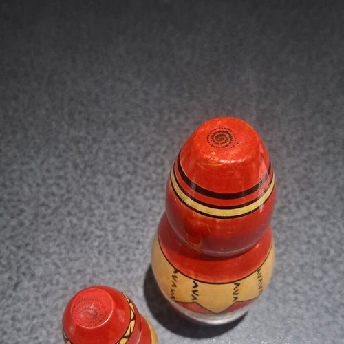 Vintage Russian Matryoshka Dolls set of 2 used, handmade wood