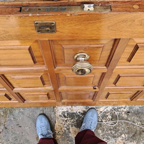 Exterior door used, solid wood with frame