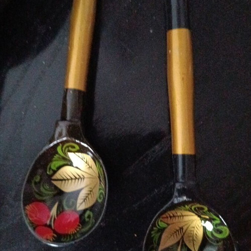 Vintage Russian decorative spoons, set of 7