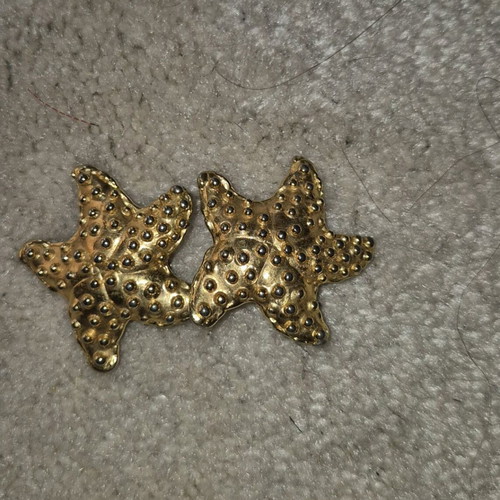 Clip-on earrings used, pack with leather pair