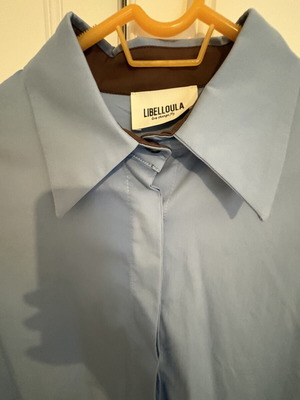 Libelloula women's shirt new with brown sleeve details, size S/M