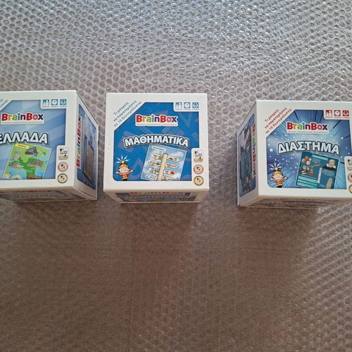 BrainBox board games used, pack of 3 (Greece, Math, Space)