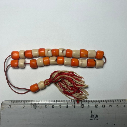 Worry beads made of genuine coral like new