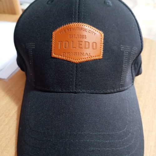 Toledo hat from Spain like new, black, embroidered badge