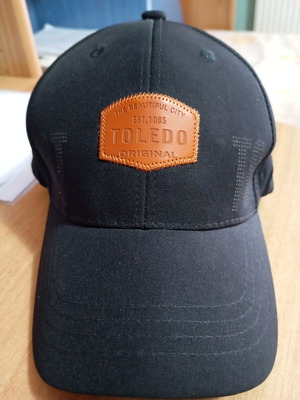 Toledo hat from Spain like new, black, embroidered badge