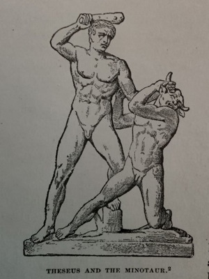 Θησέας και Μινώταυρος ξυλογραφία 1890