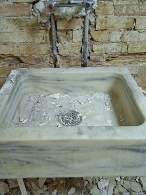 Marble sink used, natural stone
