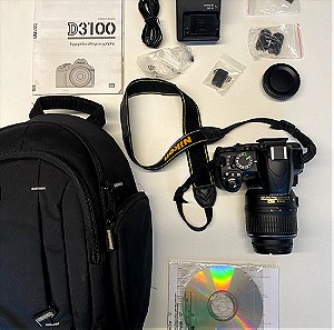 Φωτογραφικη μηχανη DSLR Nikon D3100 με τσάντα