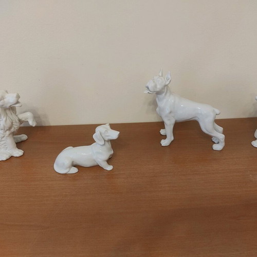 Porcelain dog set new