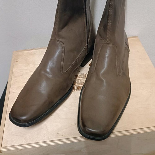 Men's brown leather boots new No 44 Italian made