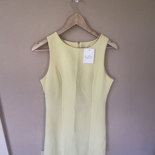 Long yellow dress with lace new, size S