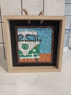 Mosaic artwork 15x15 with wooden frame new