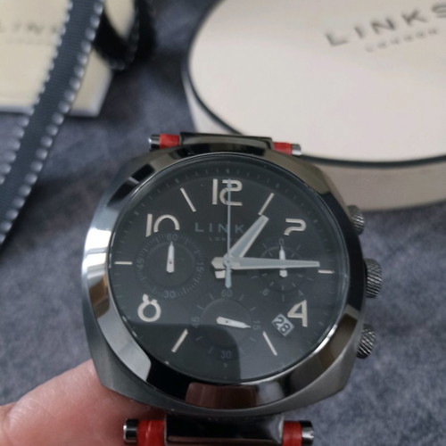 Links of London Brompton watch like new with leather strap