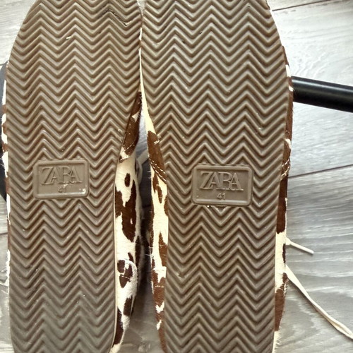 Zara leopard sneakers, white and brown, size 41