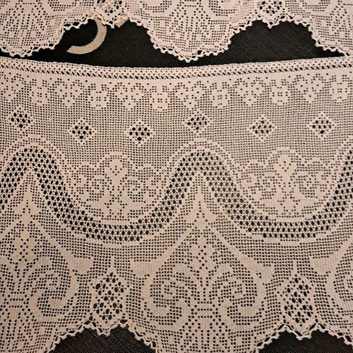 Knitted lace used, 2 pieces for curtains 60×40