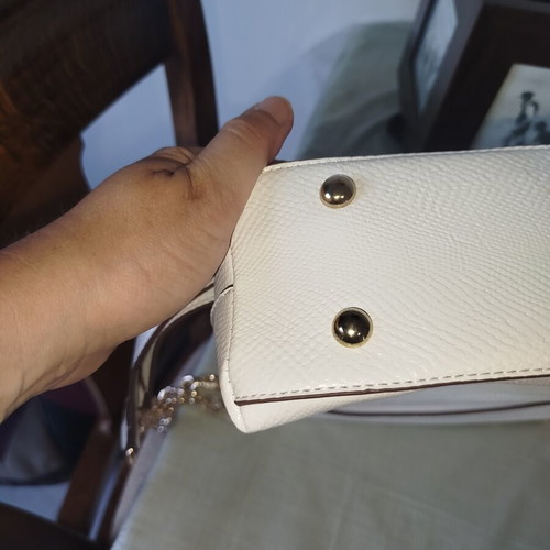 Doca shoulder bag, white with gold details