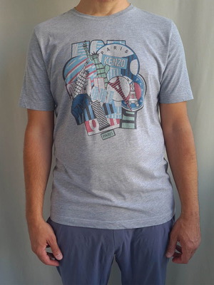 Kenzo Paris men's t-shirt gray like new, size L/XL