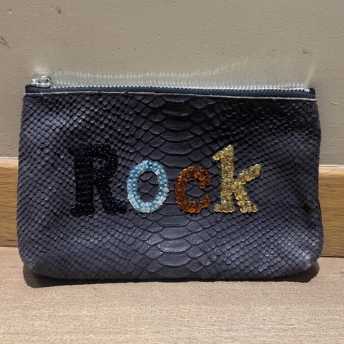 Barbara Rihl Leather Clutch Bag Like New Black