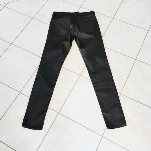Mango stretch waxed skinny jeans black size 40 L