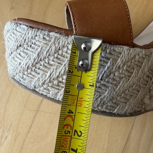 KEM espadrille wedge sandals size 38, like new, brown