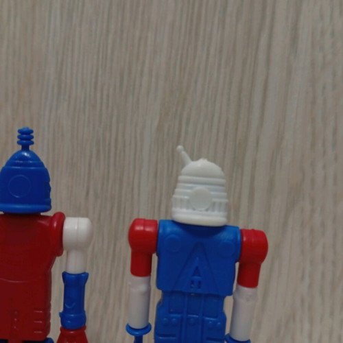 Vintage Kinder Surprise Joy robot figures used, set from the 80s