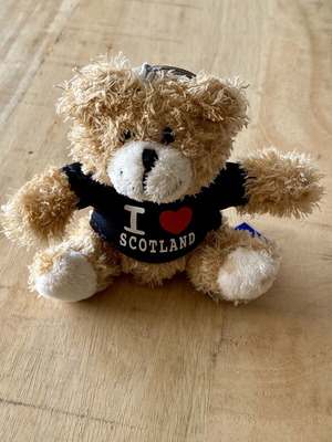Plush Teddy Bear Keychain I Love Scotland New