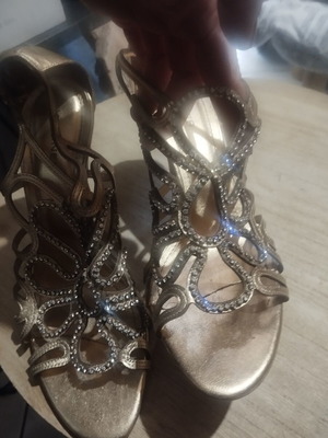 Werner gold leather sandals size 39 used, excellent condition