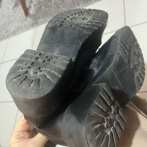 H&M Black Leather Ankle Boots Size 40 Used