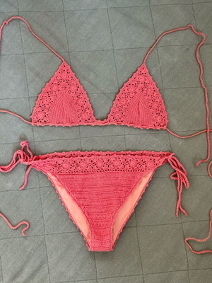 Zara knitted bikini used, pink, size S