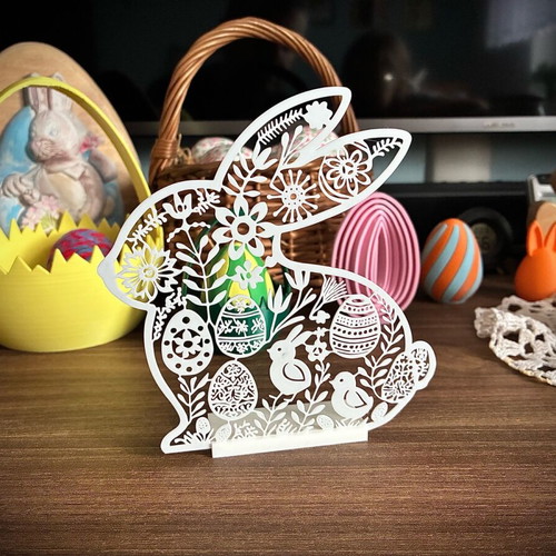 3D Bunny Design with Base like new, Easter Decoration
