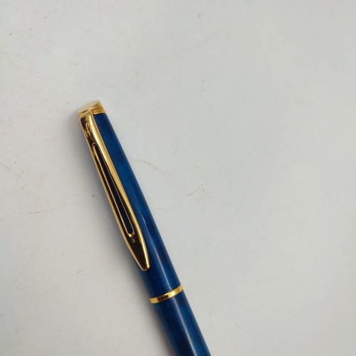Waterman Paris Ballpoint Pen Blue Marble with Gold Trim and Box