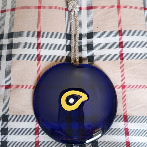 Decorative glass eye hanging like new, 12cm diameter