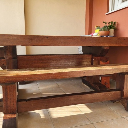 Monastic table with 2 benches like new