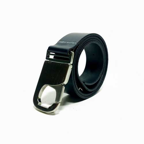 Aviator Leather Belt with Airplane Seatbelt Buckle, Handmade in Greece
