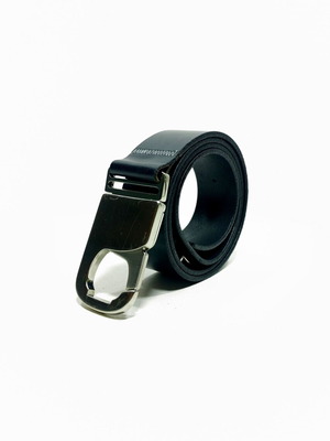 Aviator Leather Belt with Airplane Seatbelt Buckle, Handmade in Greece