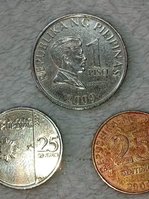 Philippines Coins used, set of 3 plus 1 gift