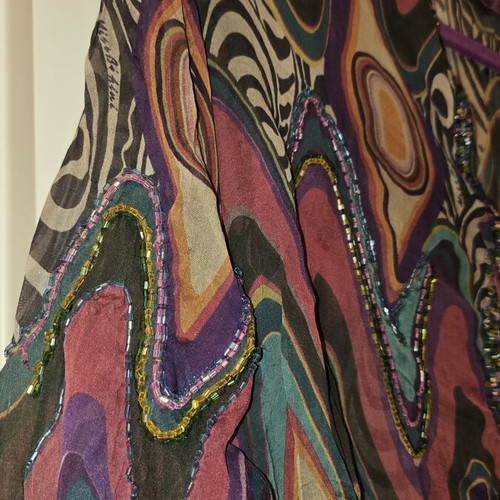 Miss Bikini silk caftan like new, multicolor, beachwear