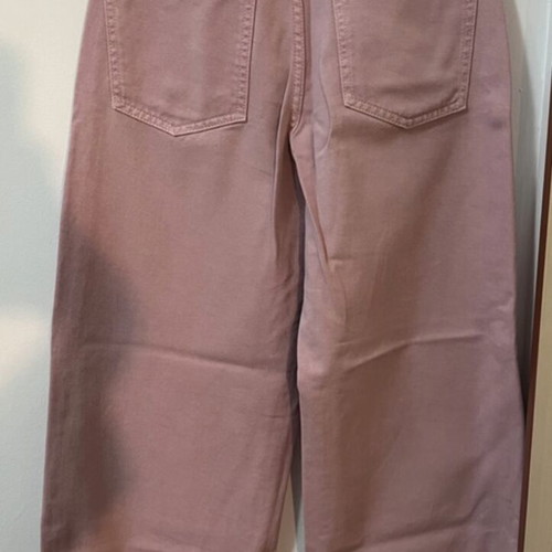 Bershka wide leg pink jeans like new, cropped