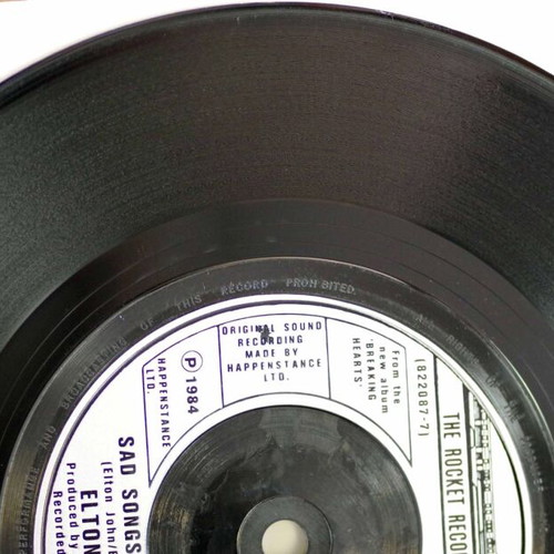 Elton John Sad Songs (Say So Much) & A Simple Man 7'' vinyl used, pop