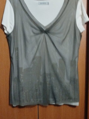 Women's blouse like new, size XXL, white and gray