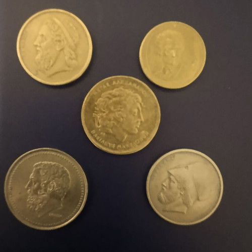 Commemorative drachma coin collection like new, 11 coins