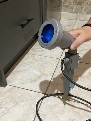 LED garden spotlights blue 45 cm like new, recessed, adjustable