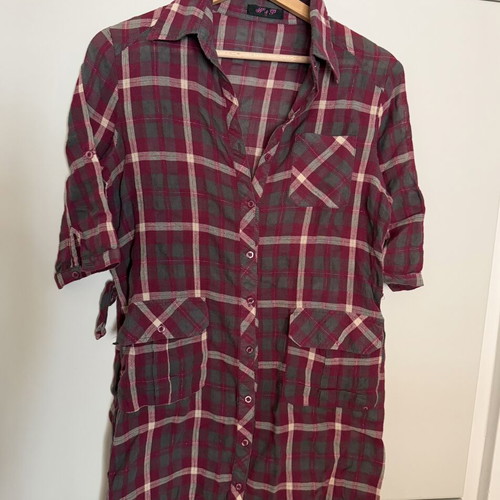 Checked shirt size M with back cords like new, multicolor